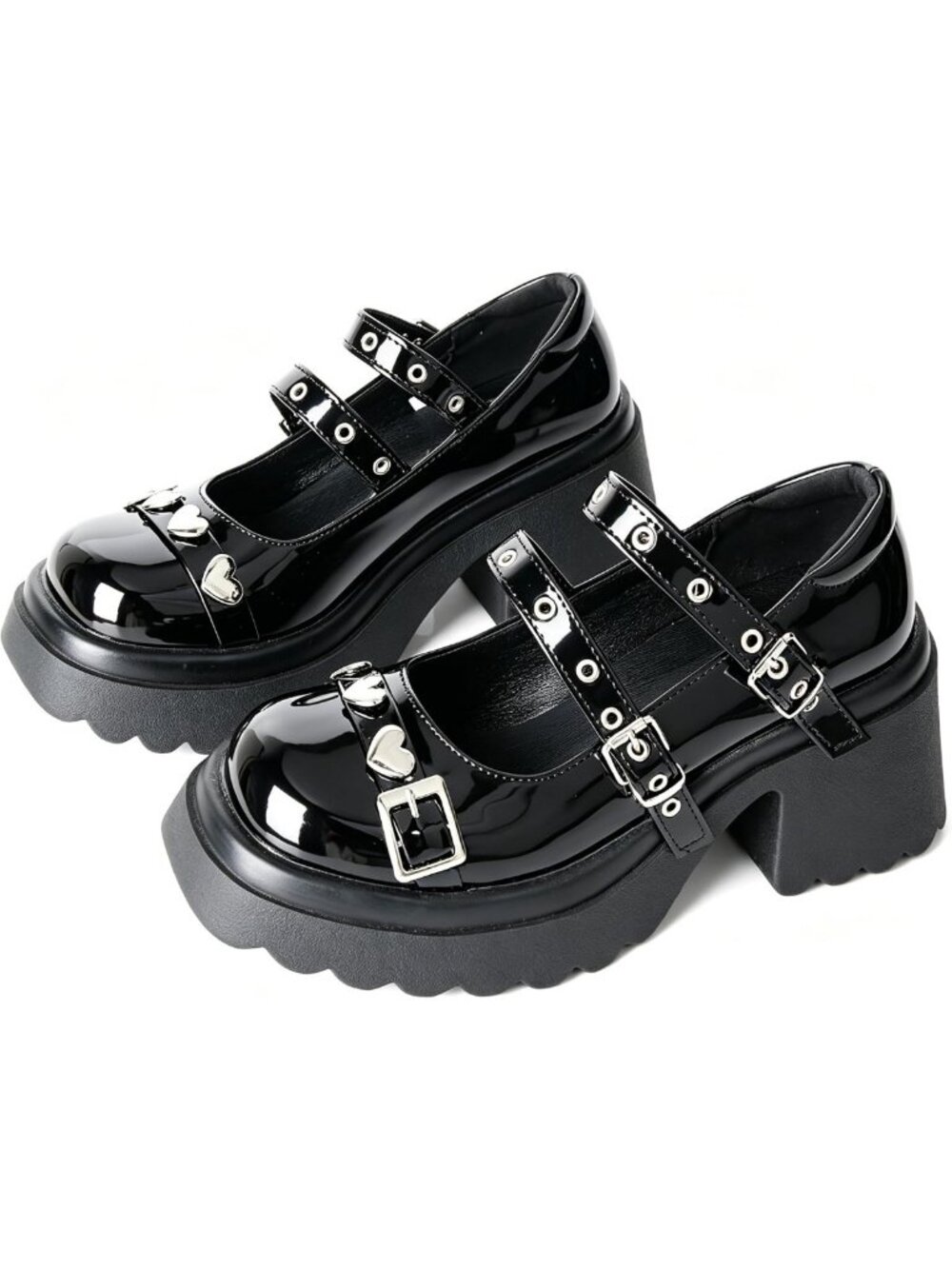 Gothic Platform Mary Janes with Buckle Strap - Chunky Cosplay Pumps for Style